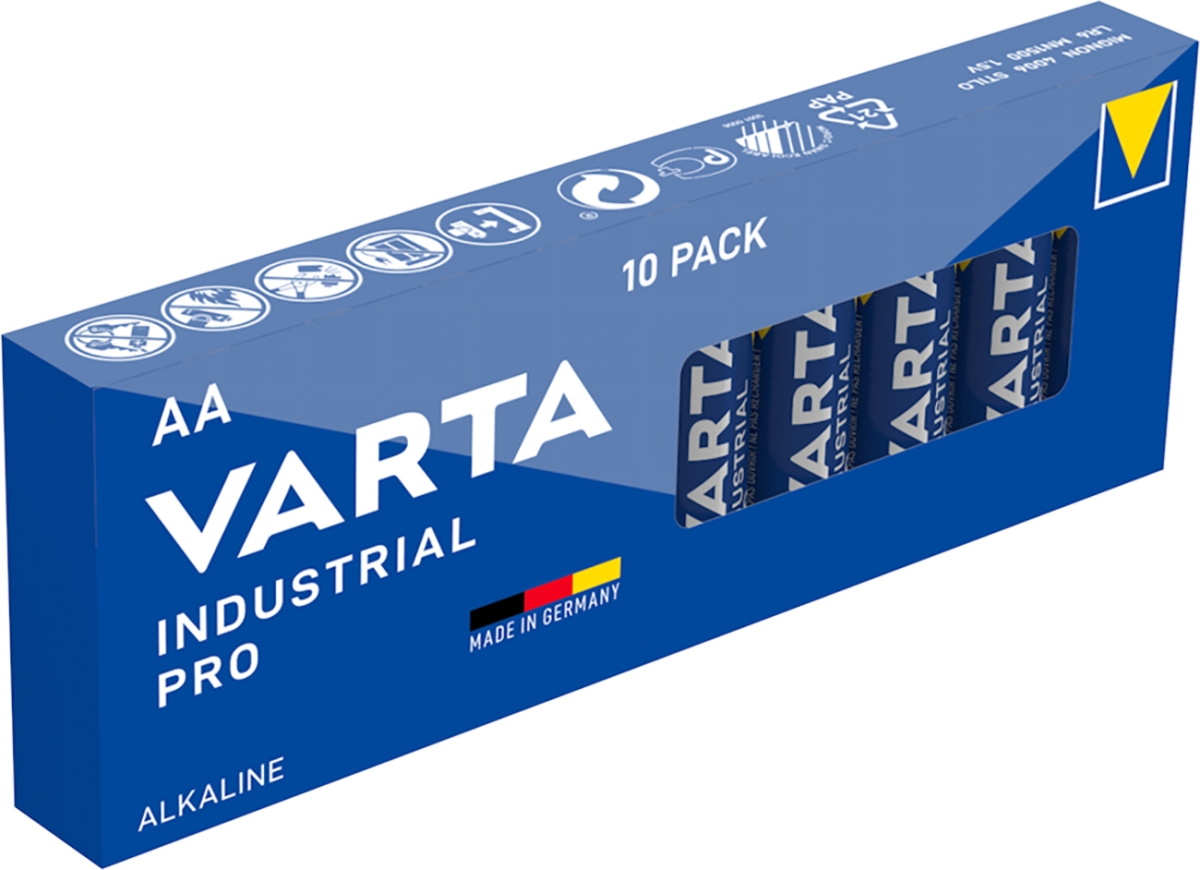 10 Stück Varta Industrial Pro Batterie AA LR06 Alkali Mignon Battery MN1500